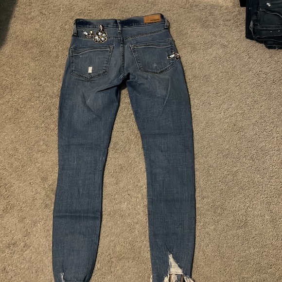 Express 00 ankle mid rise denim leggings - Picture 2 of 7